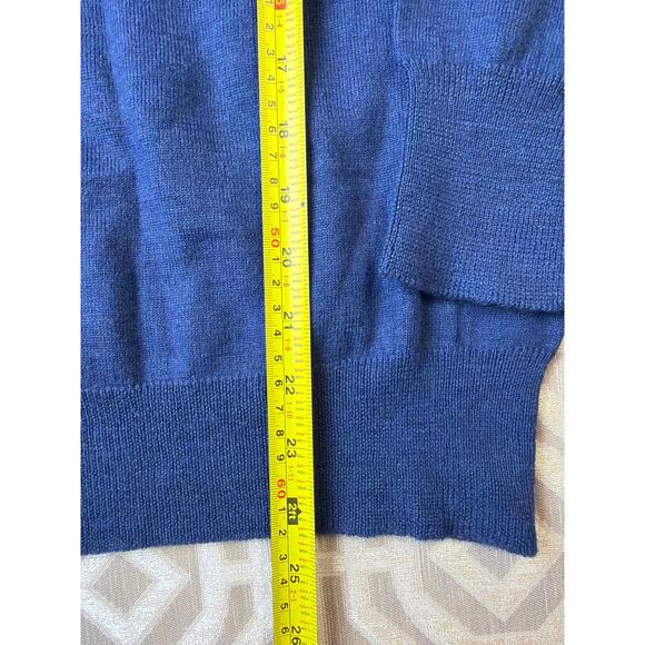 Brunella Gori Women's Sweater 100% Extrafine Merino Wool turtle neck blue Small - Picture 5 of 7